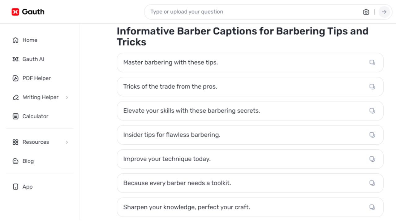 Caption Master for Barbers: Take Your Posts to the Next Level with Gauth